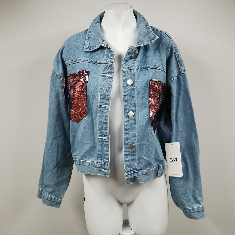American Bazi Sequin Denim Jacket women’s